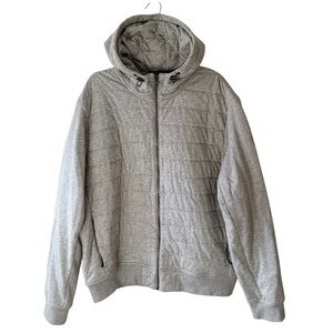 Polo Ralph Lauren Men's Grey Full Zip Quilted Sweatshirt Hoodie Size XL Pockets